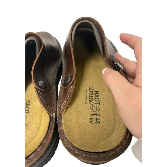Naot Fiord Mens Clog Size EU 43 US 10 Brown Leather Slip On Mule NWOB main image 4
